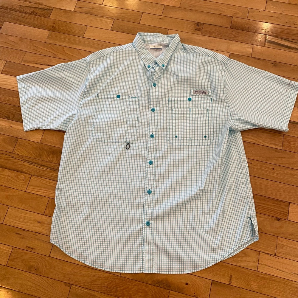 Columbia Men's Plaid Short Sleeve Button Up Fishing Shirt XL PFG - Picture 1 of 6